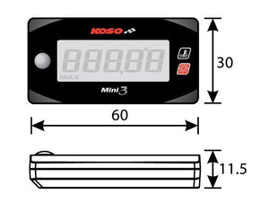 Koso Mini 3 Cylinder Head Temperature Meter - Tacticalmindz.com